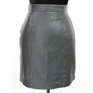 Vintage Evan Davies High Waist Black Leather Skirt